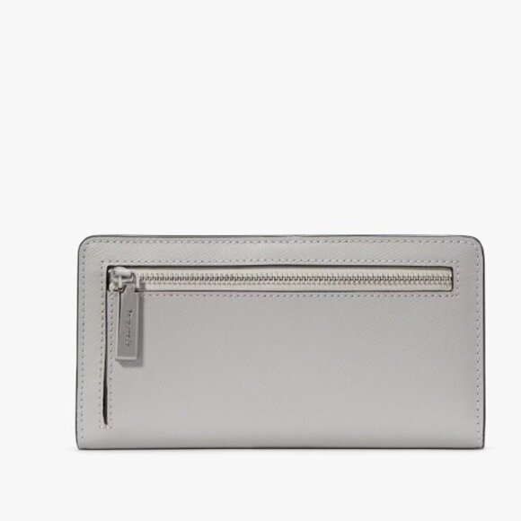 Kate Spade New York Madison Gray/Platinum Colorblock Large Slim Bifold NWT - Picture 3 of 3
